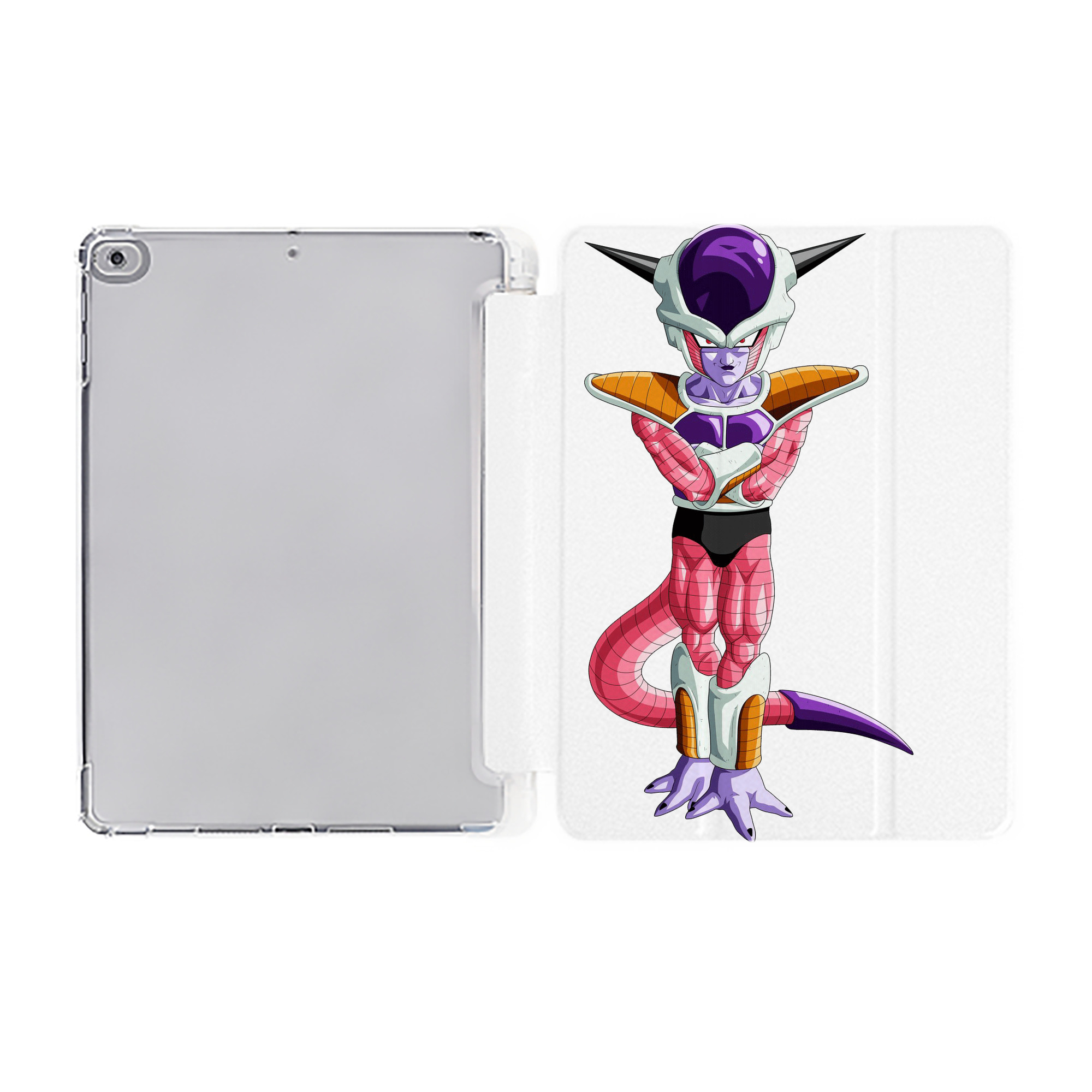 （画像用） ドラゴンボール フリーザ DRAGON BALL Frieza IPad ケース ペン収納付き 三つ折りスタンド PUレザー×シリコン 対応機種9.5/10.5/10.9インチ